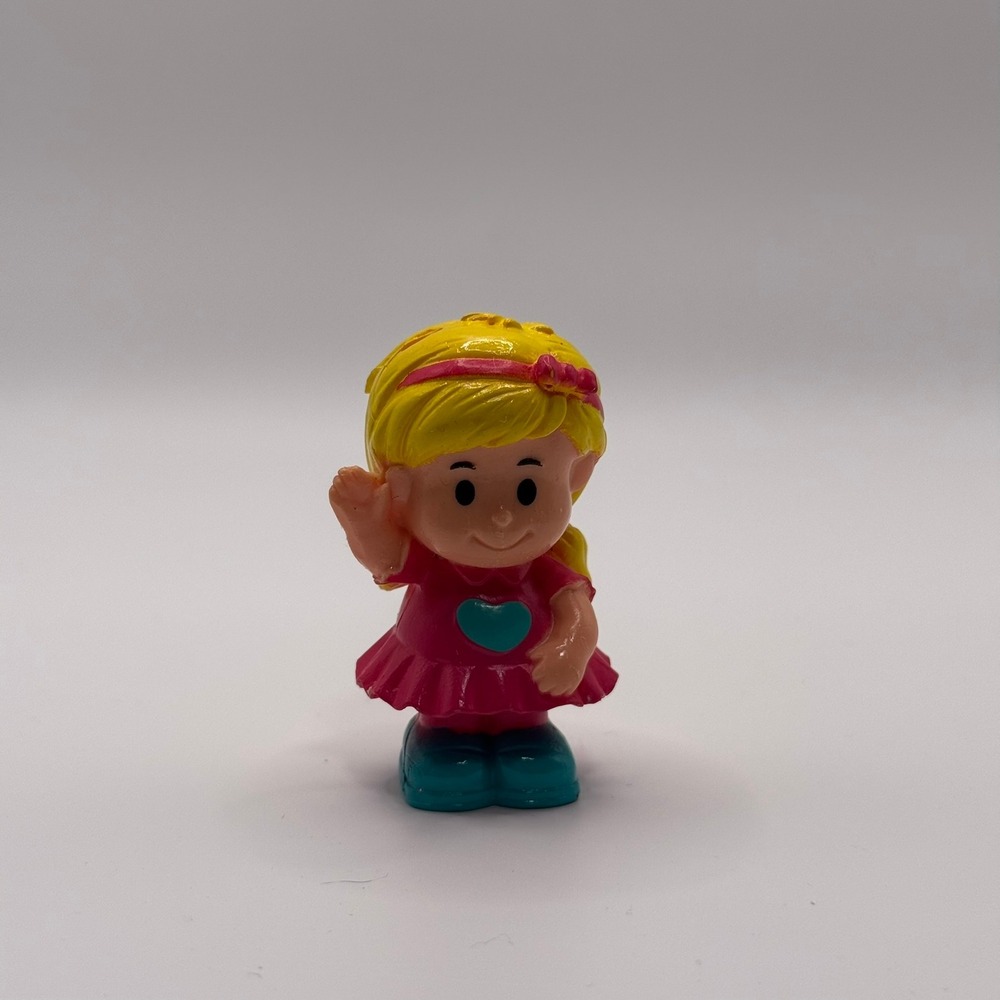 ✨3 for $15 Fisher-Price Little People Figure Pink Dress Teal Heart Blonde Hair